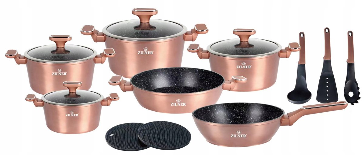 Zestaw 15-częściowy z powłoką ceramiczno-marmurkową ZILNER ZL-8517