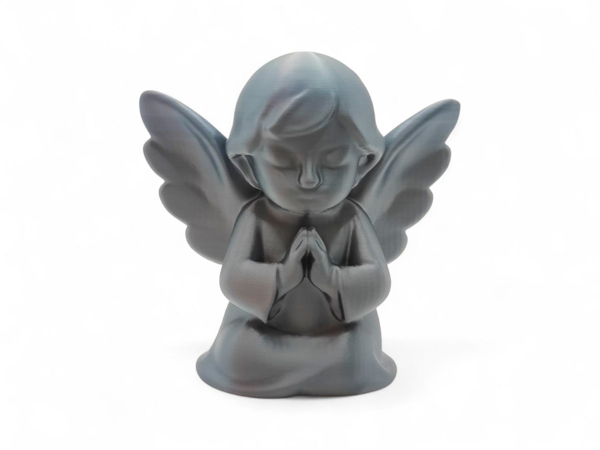 Aniołek-Figurka Upominek Komunia Święta Podziękowanie Prezent Srebrny 10cm