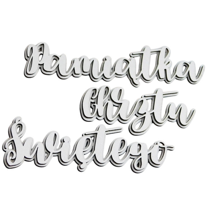 Tekturka - napis Pamiątka Chrztu Świętego pojedynczy mały - Kreatywna Pracownia