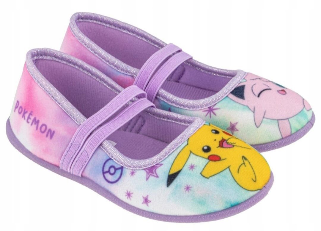 Kapcie Papcie Baleriny przedszkolne z gumką Pokemon Pikachu Jigglypuff r.34