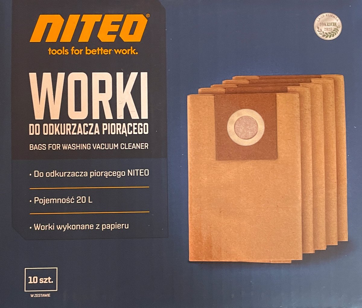 WORKI DO ODKURZACZA papierowy VPB119-22 Zapasowe worki do odkurzacza 10 szt