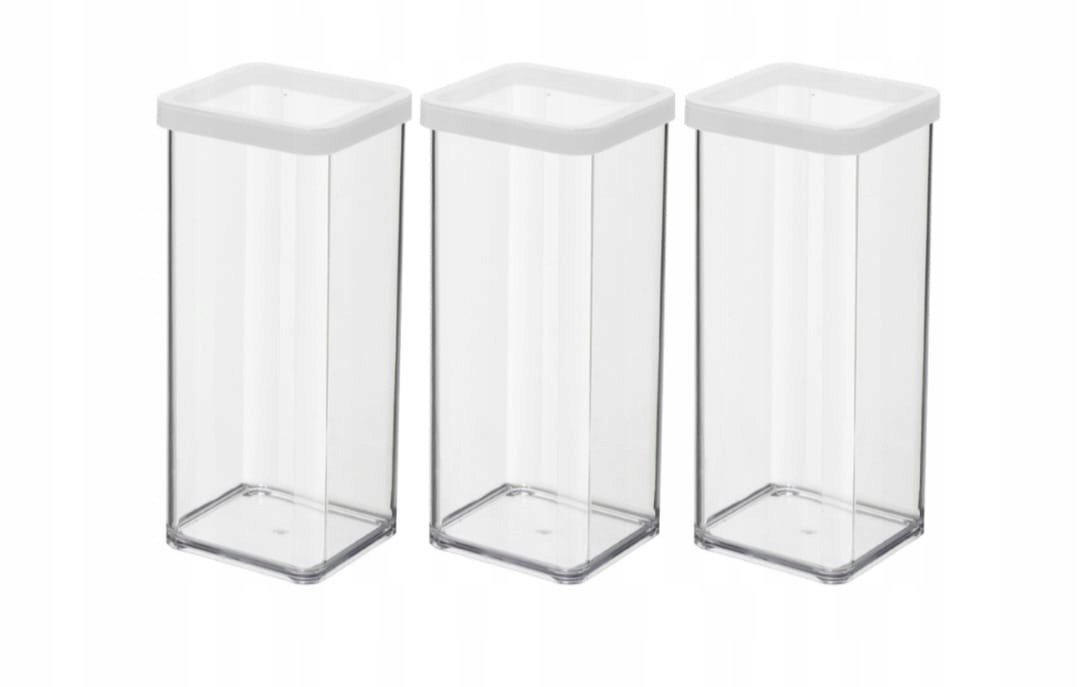 ROTHO ZESTAW 3 POJEMNIKÓW NA ŻYWNOŚĆ ARTYKUŁY SYPKIE 1,5L BIAŁY LOFT