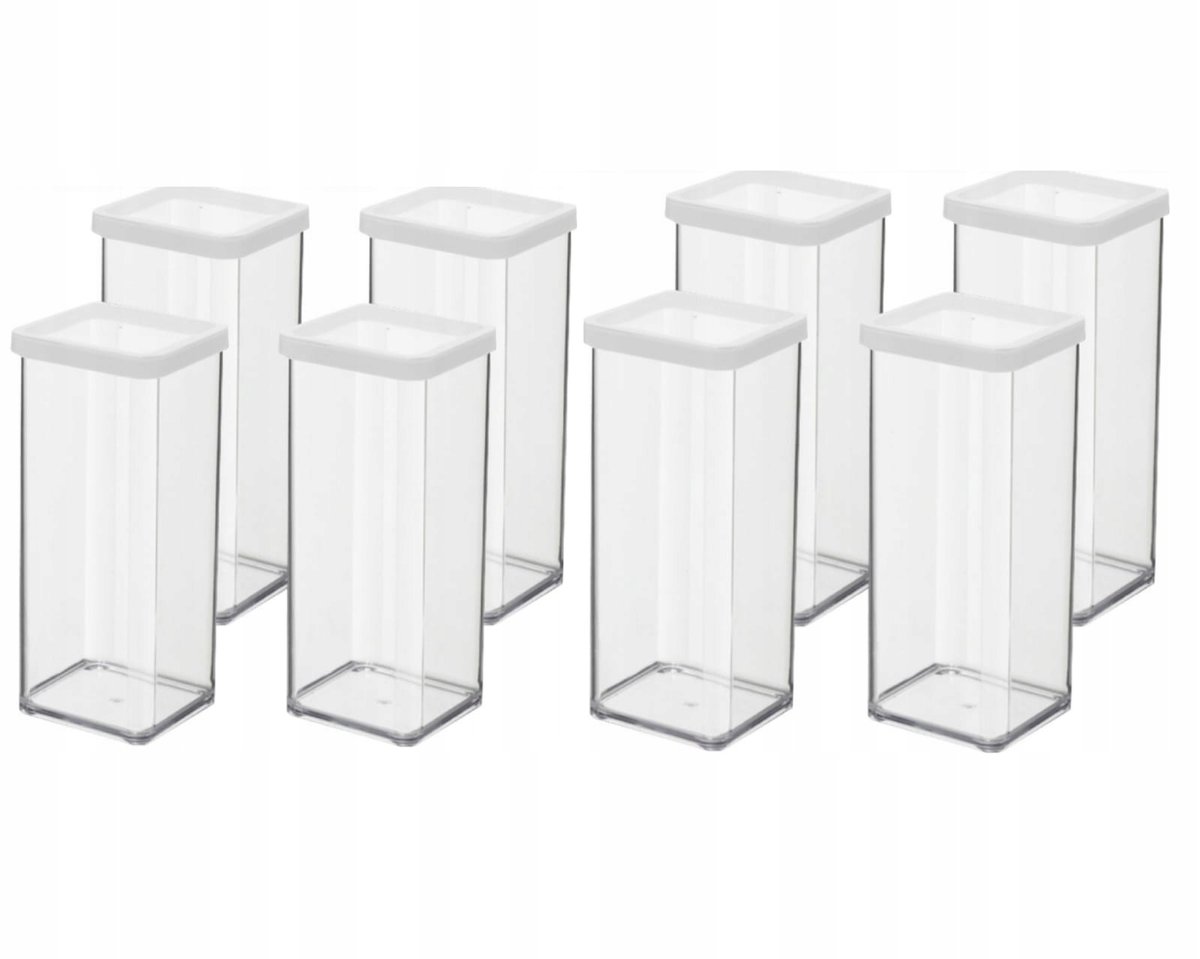 ROTHO ZESTAW 8 POJEMNIKÓW NA ŻYWNOŚĆ ARTYKUŁY SYPKIE 1,5L BIAŁY LOFT