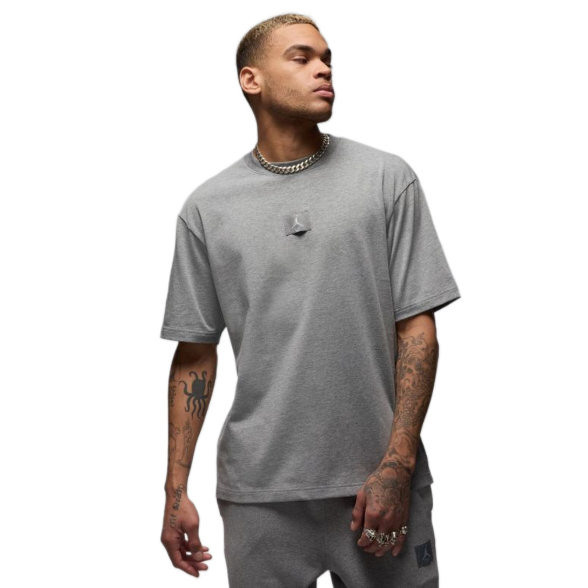Koszulka sportowa męska Jordan Flight Essentials 85 Crew Tee Carbon Heather - FZ1912-091-S