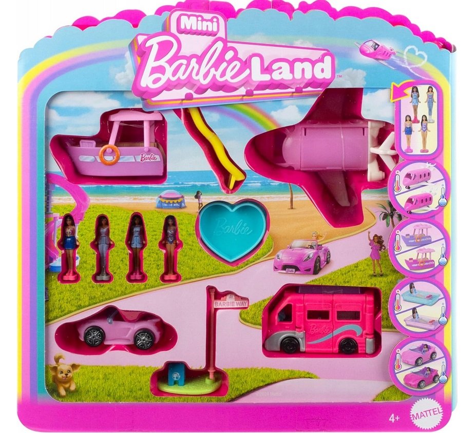 MINI BARBIE LAND MINI LALECZKI BARBIE ZESTAW SAMOCHÓD SAMOLOT jdb85