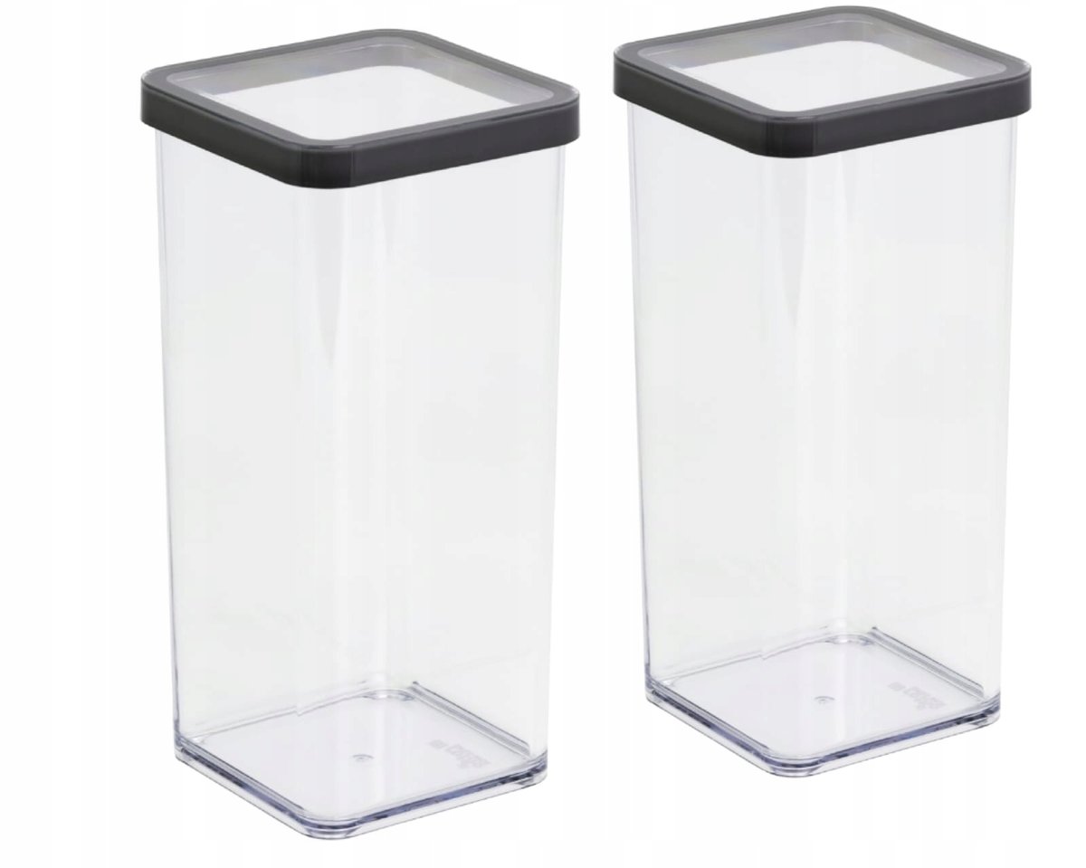 ROTHO ZESTAW 2 POJEMNIKÓW NA ŻYWNOŚĆ ARTYKUŁY SYPKIE 1,5L GRAFIT LOFT