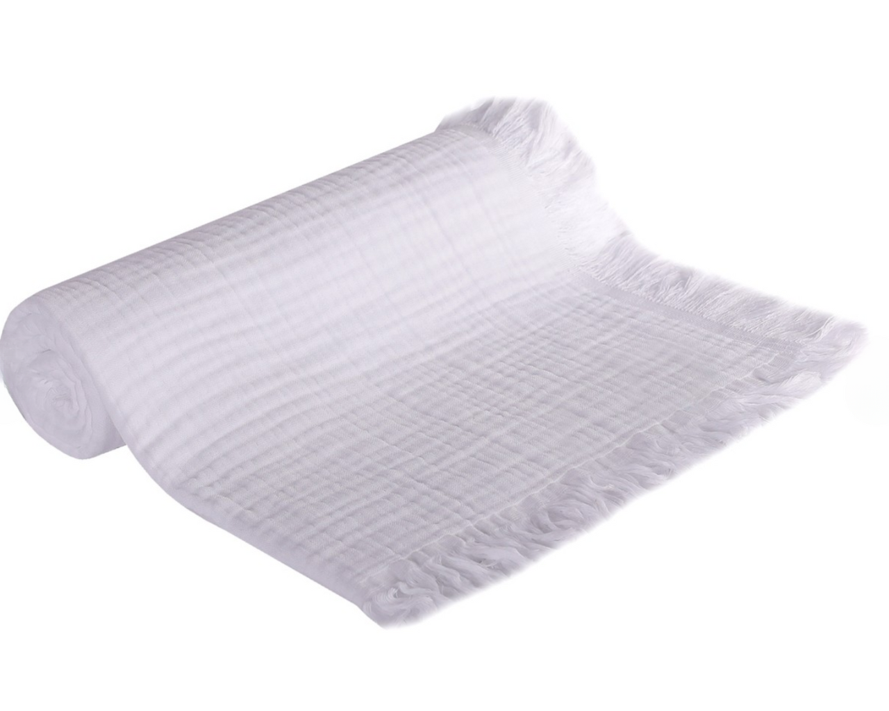 UVIE Kocyk dziecięcy bawełniany Muślinowy 4-warstwowy 105x125cm biały