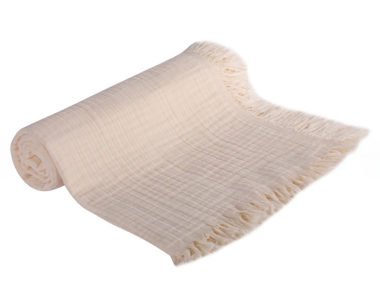 UVIE Kocyk dziecięcy bawełniany Muślinowy 4-warstwowy 105x125cm ecru