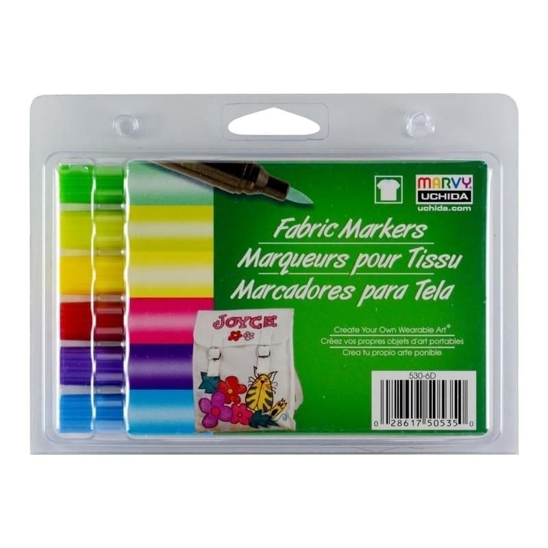 Marvy Markery tekstylne Brush 6 kolorów