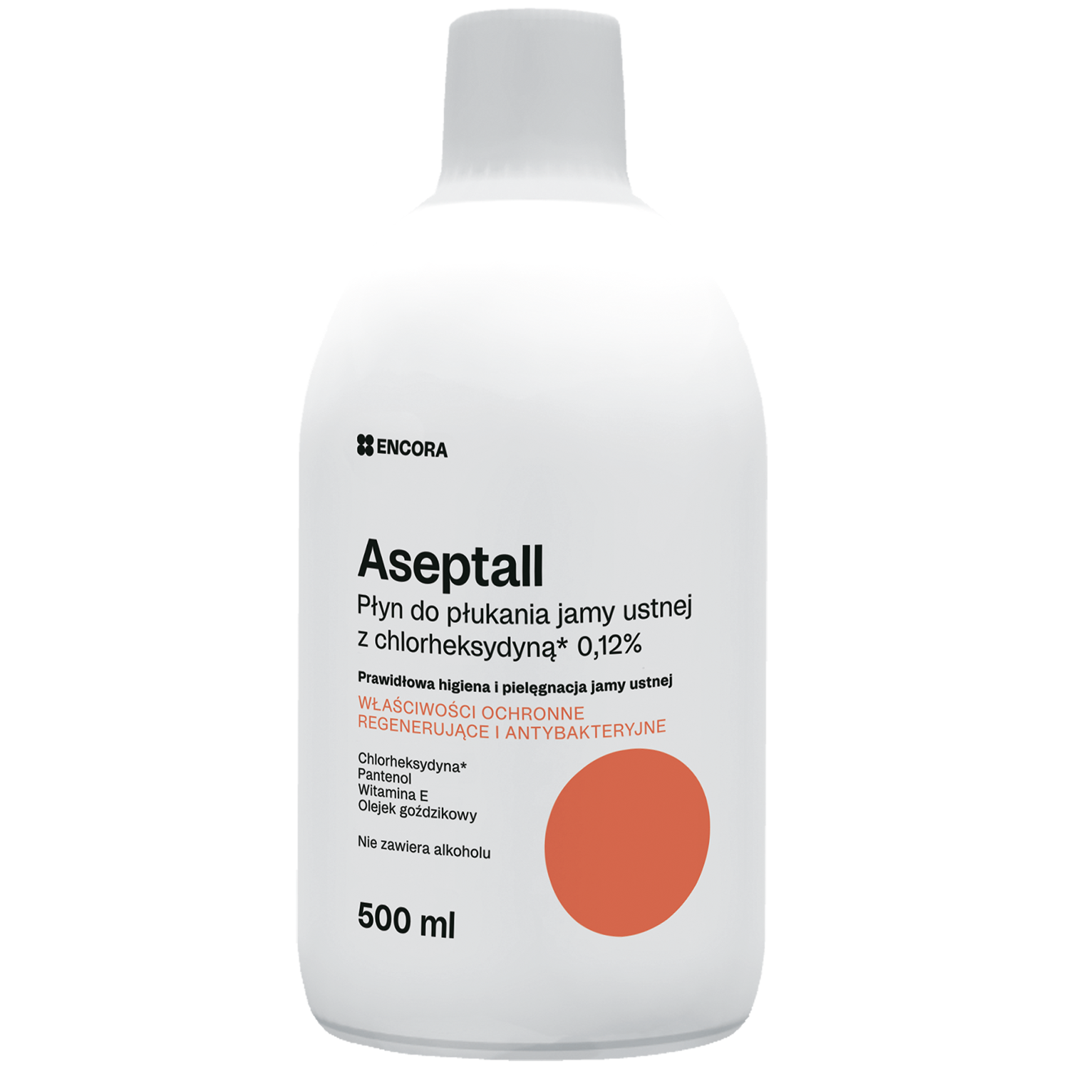 Aseptall, płyn do płukania jamy ustnej z chlorheksydyną 0,12%, 500 ml