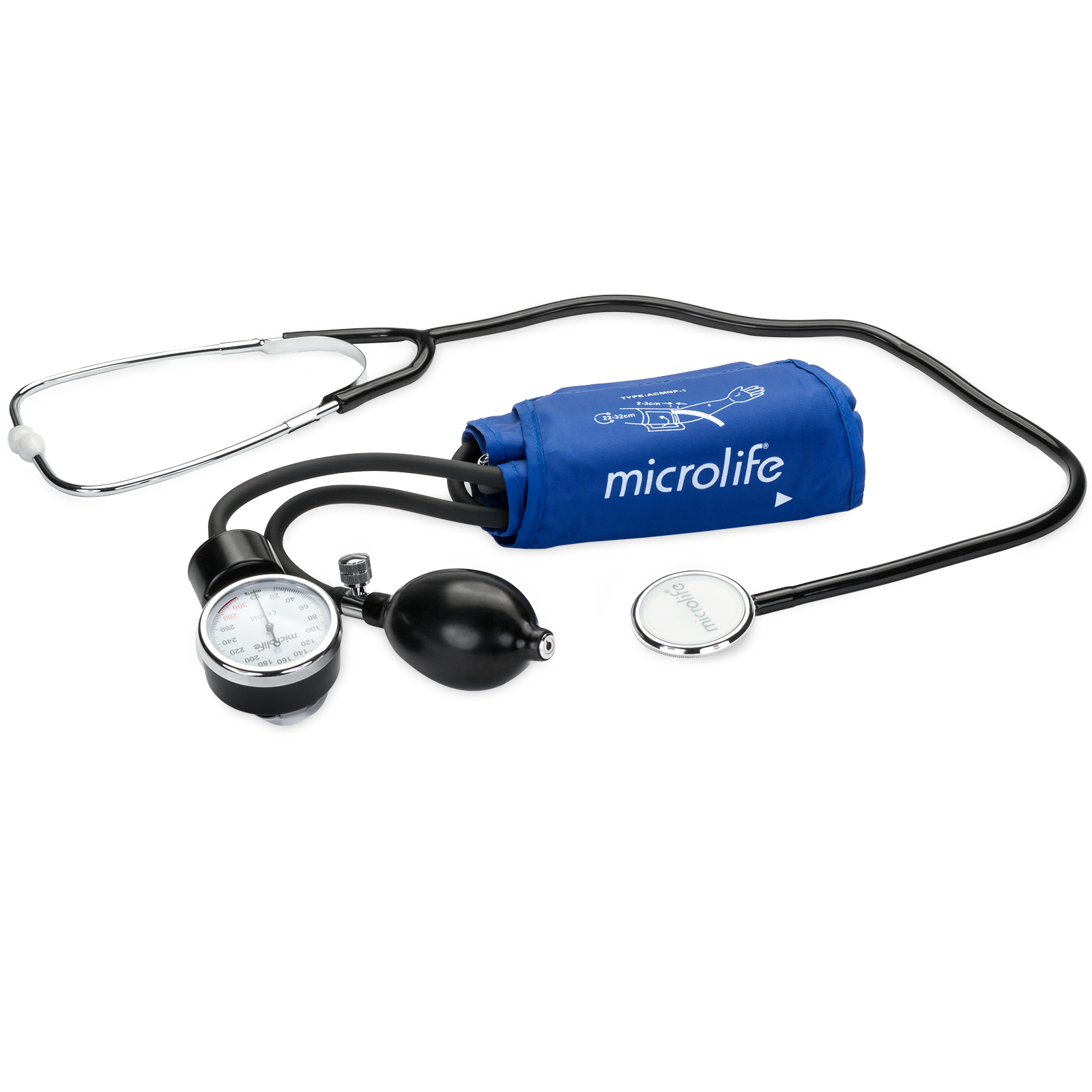 Microlife AG1-20, zegarowy ciśnieniomierz naramienny z gruszką i stetoskopem