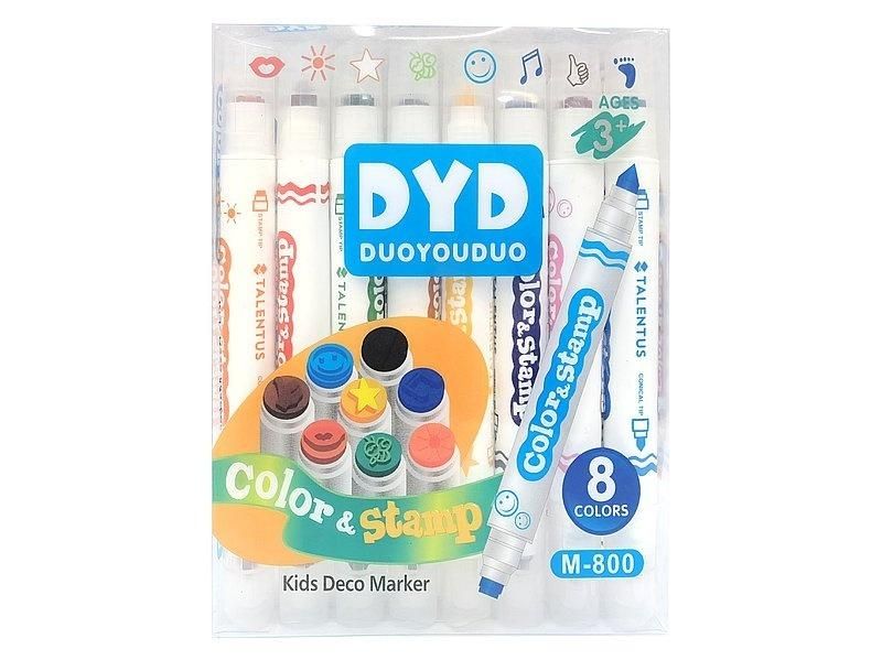 Flamastry stępelki 8 kolorów