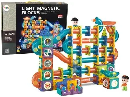Klocki magnetyczne zjeżdżania żwiecąca 252el - Leantoys