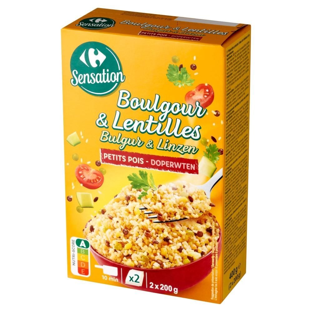Carrefour Sensation Mieszanka kaszy bulgur i roślin strączkowych 400 g (2 x 200 g)