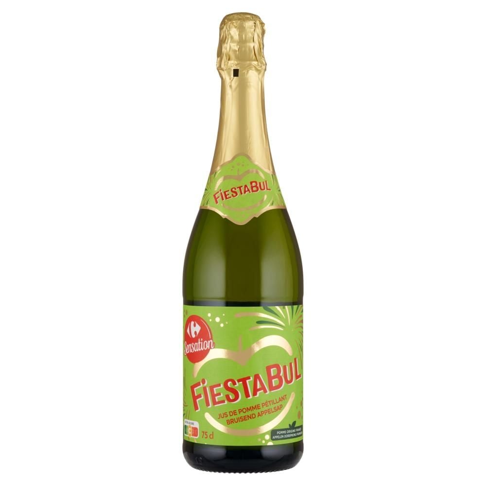 Carrefour Sensation Gazowany napój na bazie soku jabłkowego 75 cl