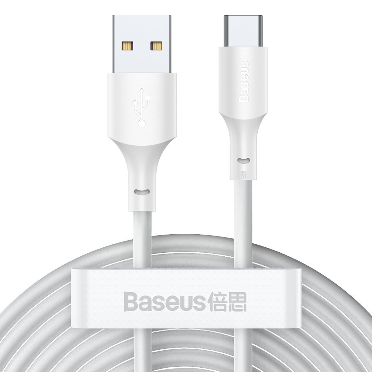 Baseus Simple Wisdom USB do USB-C, 40W, 5A, 1.5m biały 2szt.