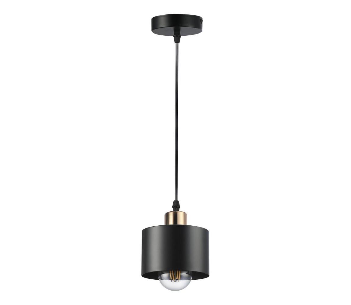 Żyrandol na lince 1xE27/35W/230V śr. 12 cm czarny/złoty