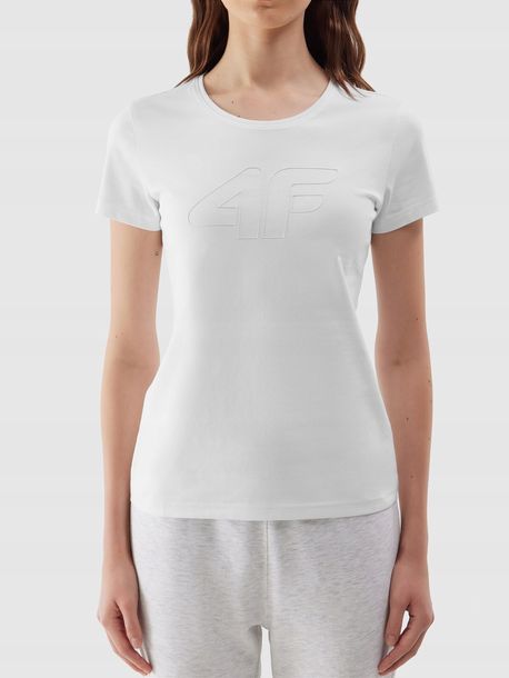 Koszulka Damska 4F T-shirt Bluzka Bawełniana Okrągły Dekolt F1163-10S-L