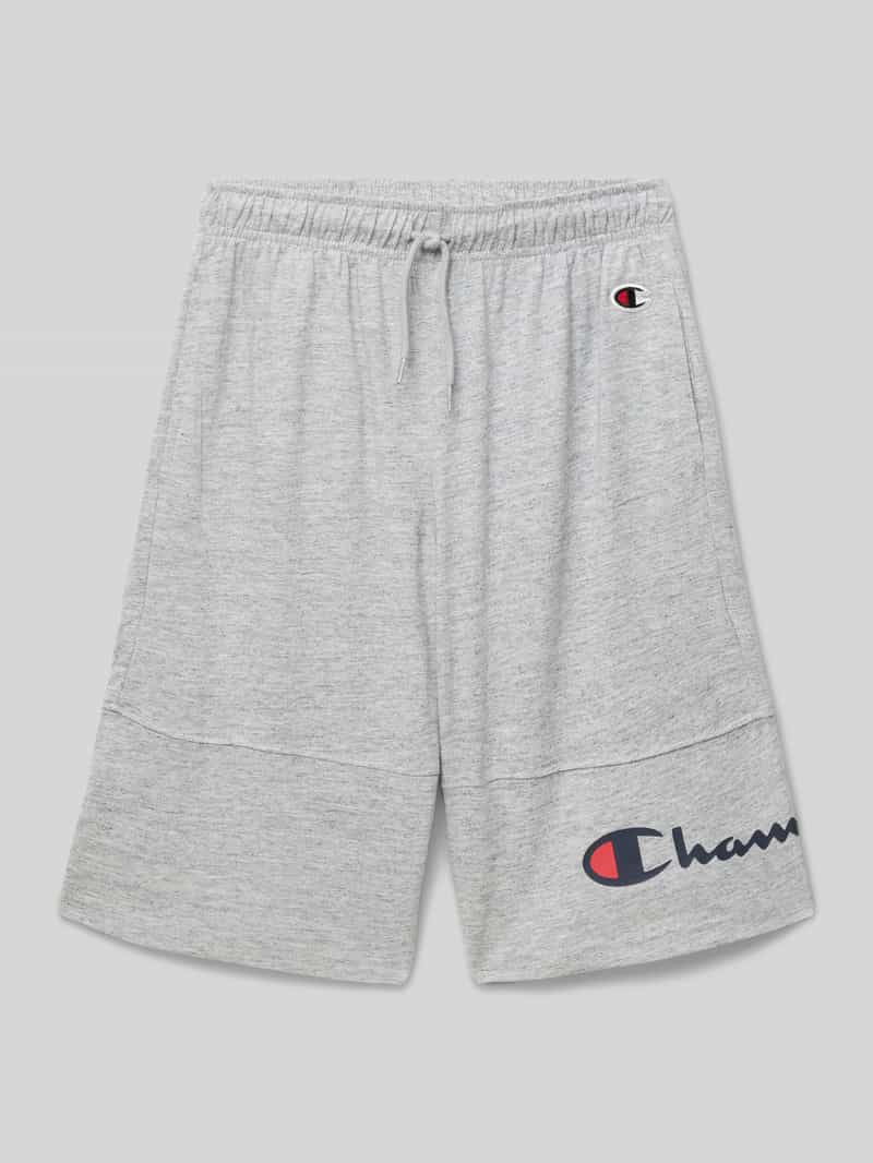 Szorty z dzianiny dresowej o kroju regular fit z nadrukiem z logo