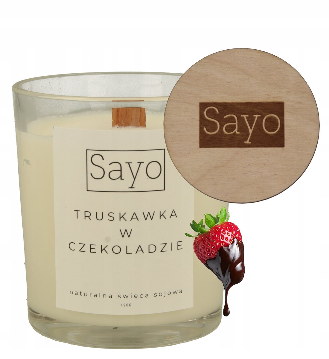 TRUSKAWKA W CZEKOLADZIE SOJOWA ŚWIECA PREZENT ŚWIECZKA ZAPACHOWA 430G
