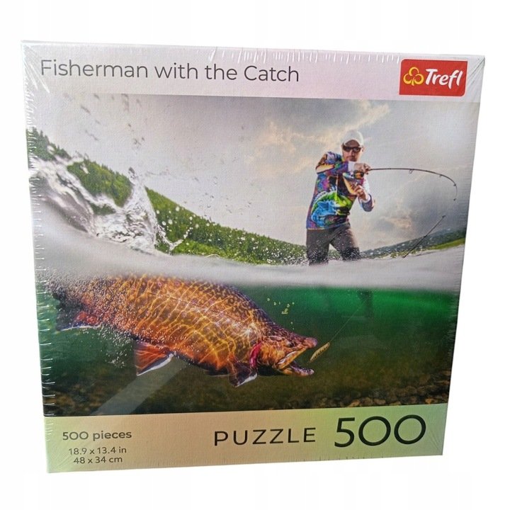 Puzzle Square Box Nature Fisherman with the Catch 500 elementów