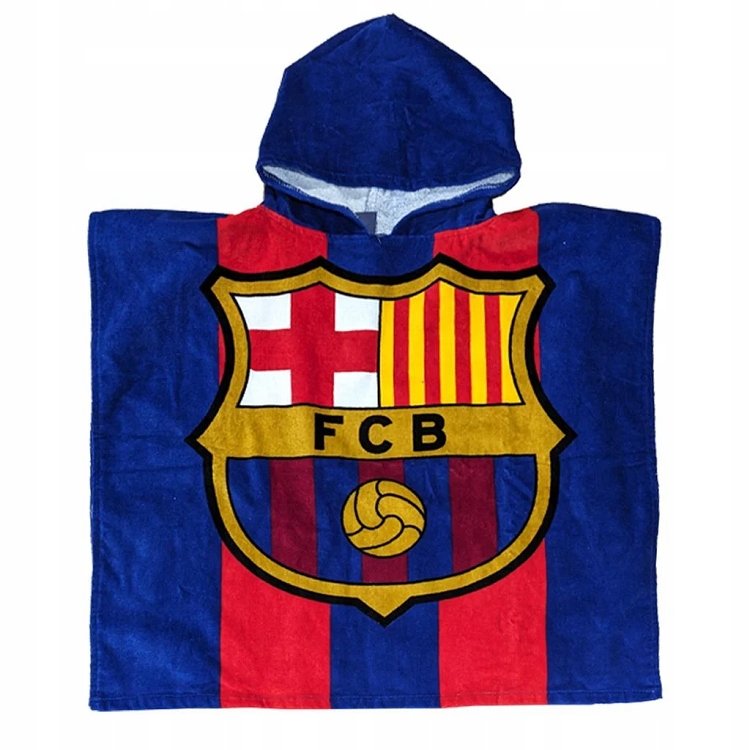 FC Barcelona RĘCZNIK Ponczo kąpielowe 60 x 120 Szybkoschnące OKRYCIE NARZUTA Microfibra
