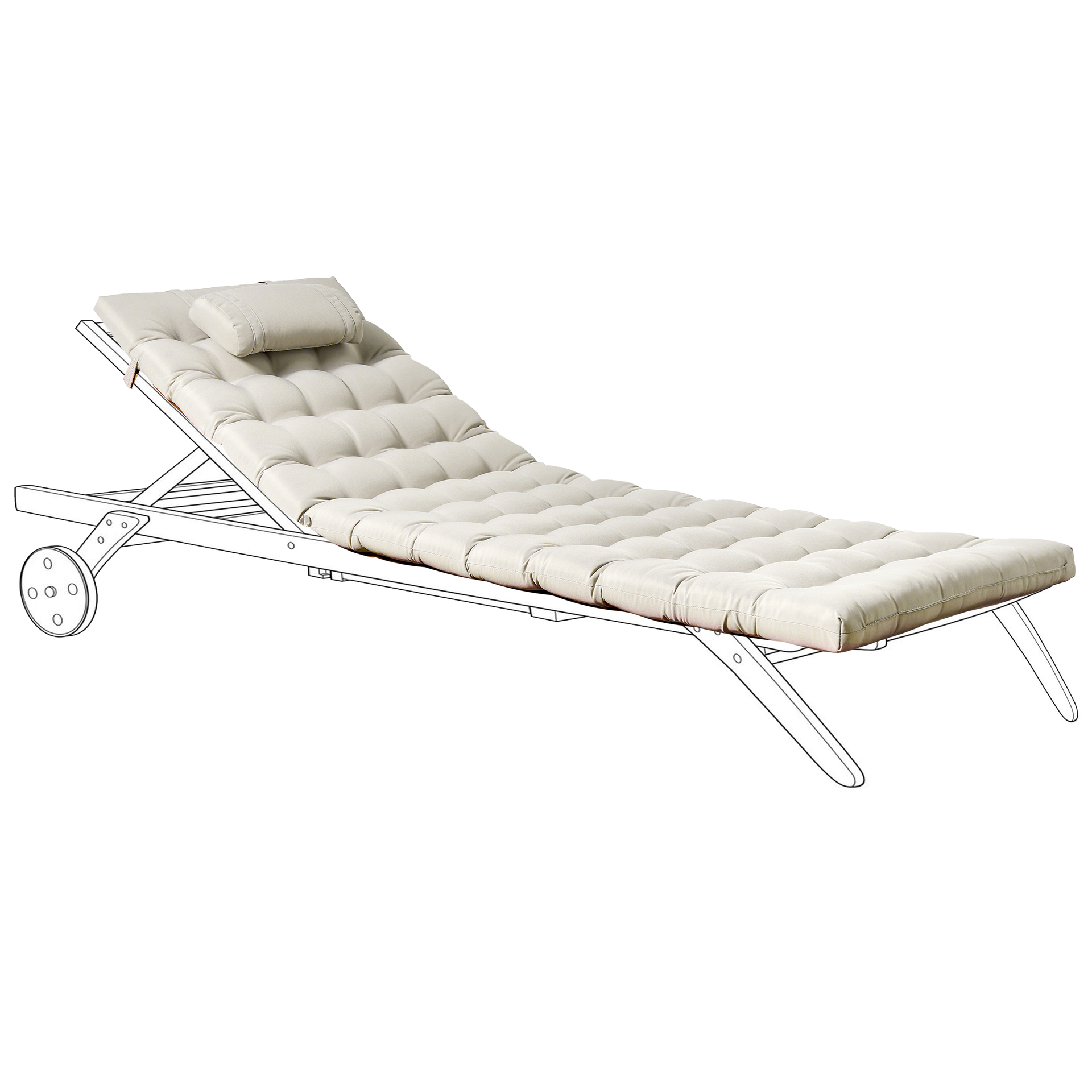 Blmeble Poduszka na leżak ogrodowy CESANA PREMIUM Beżowoszary