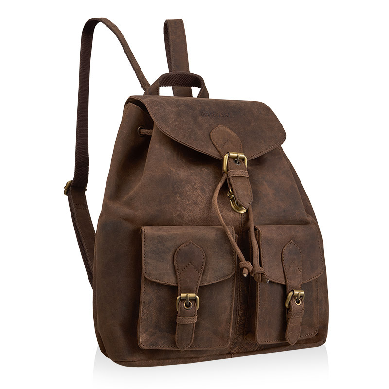 Plecak z nubuku HUNTER brazowy