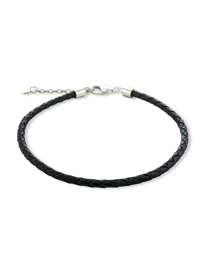 CHARM'S Skórzana bransoletka w kolorze czarnym