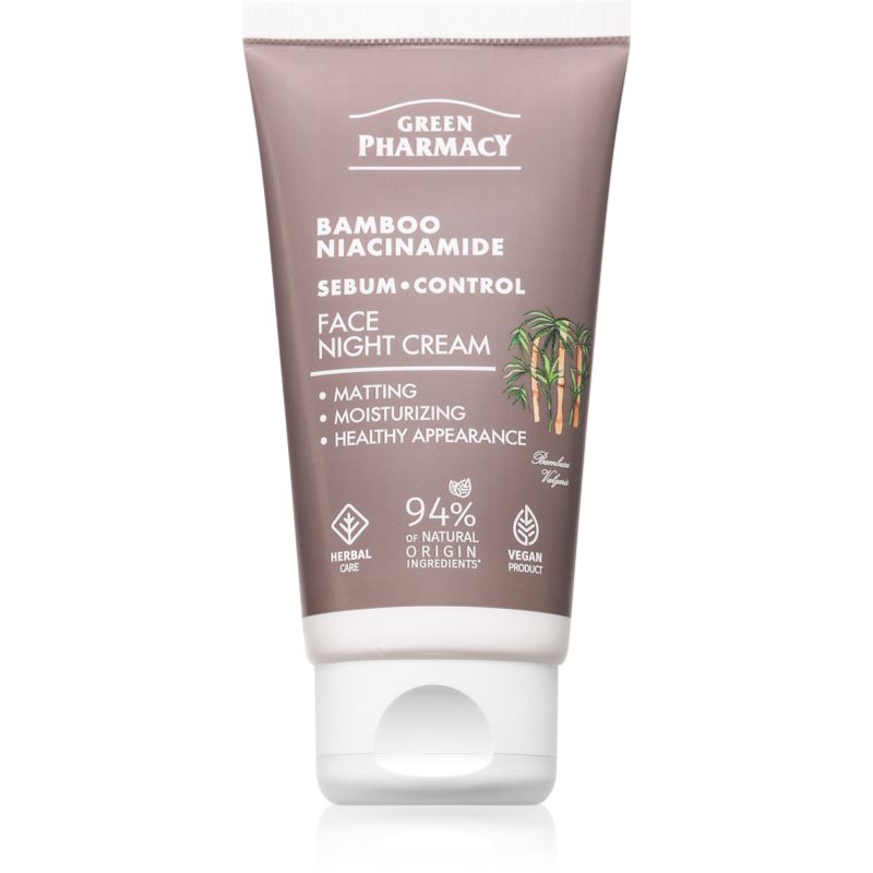 Green Pharmacy Bamboo & Niacinamide Night Face Cream nawilżający krem na noc 50 ml