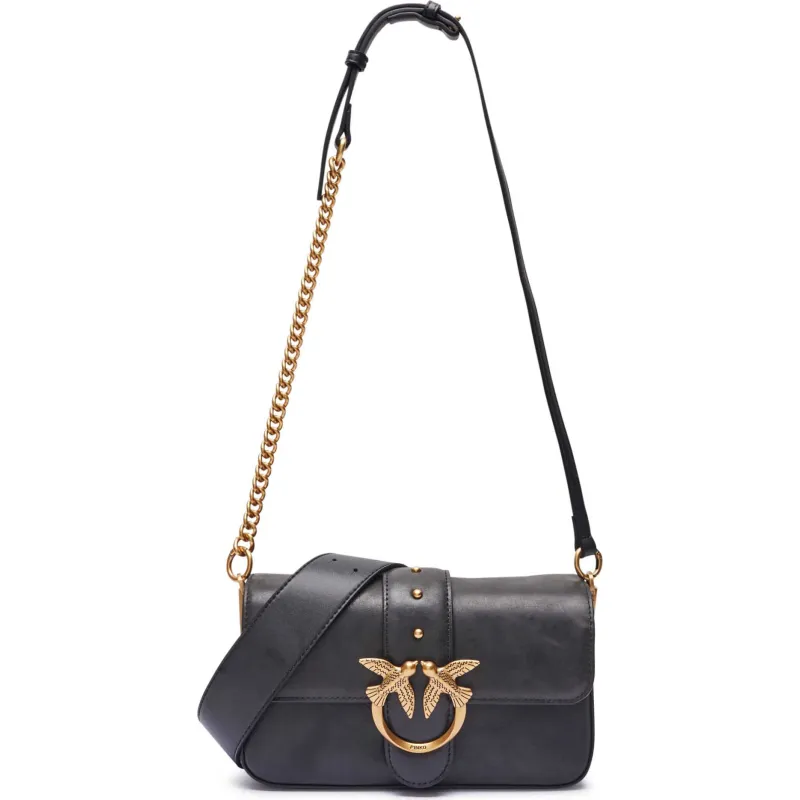 Pinko Skórzana torebka na ramię LOVE ONE MINI SLOUCHY