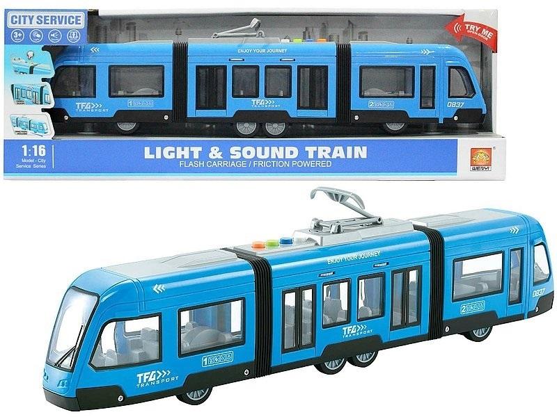 Tramwaj z napędem niebieski Adar - model lub pojazd
