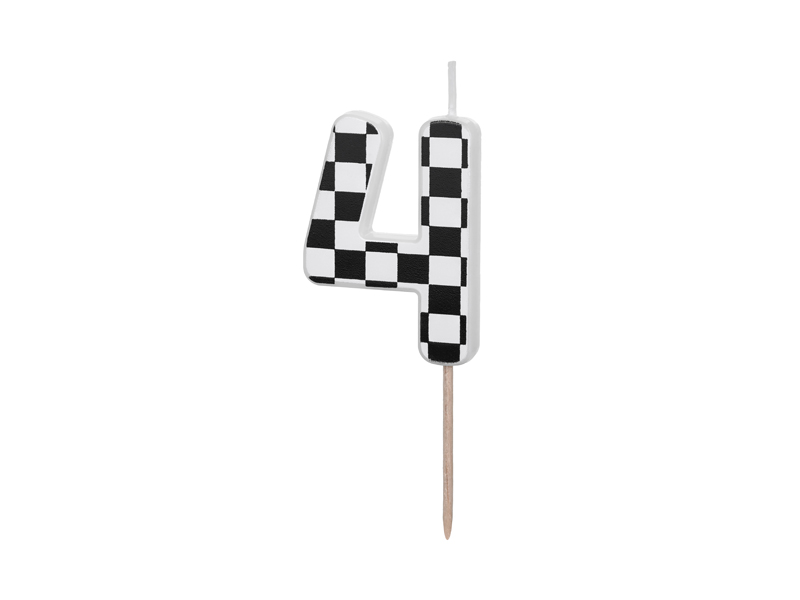 PartyDeco Świeczka urodzinowa 4 5.5cm - świeca