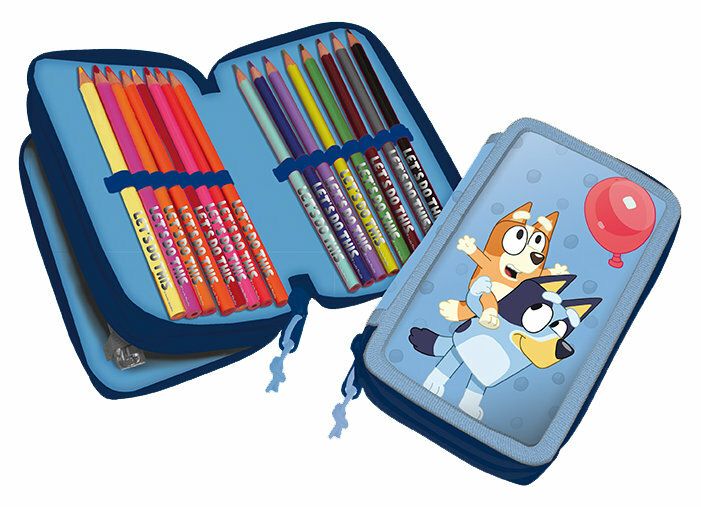 Piórnik 2-komorowy z wyposażeniem Bluey 48208516
