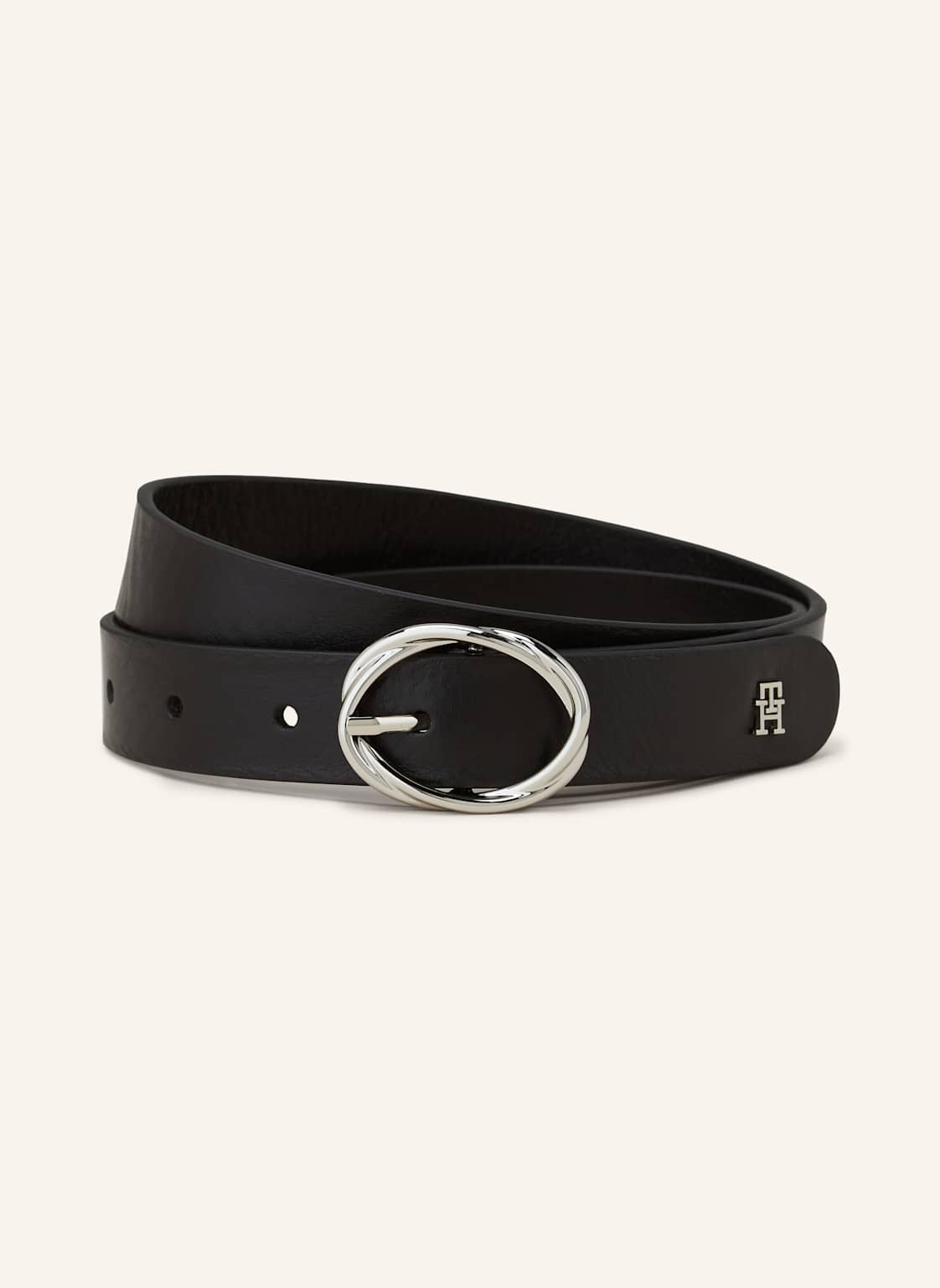 Tommy Hilfiger Pasek Skórzany schwarz