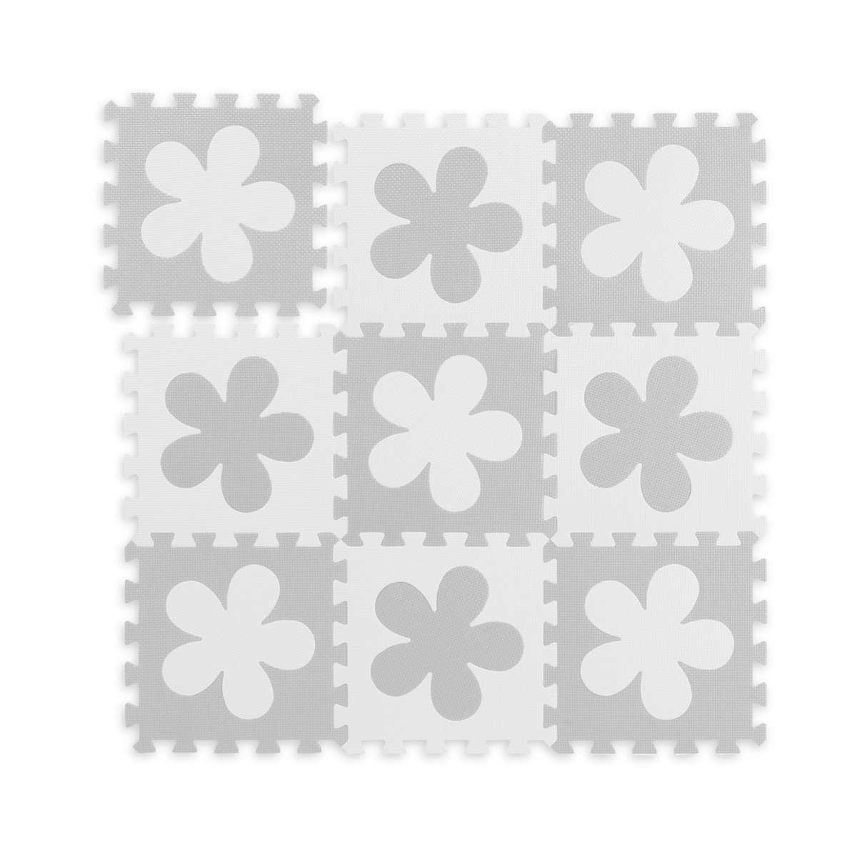 Puzzle piankowe kwiatki szaro-pomarańczowe