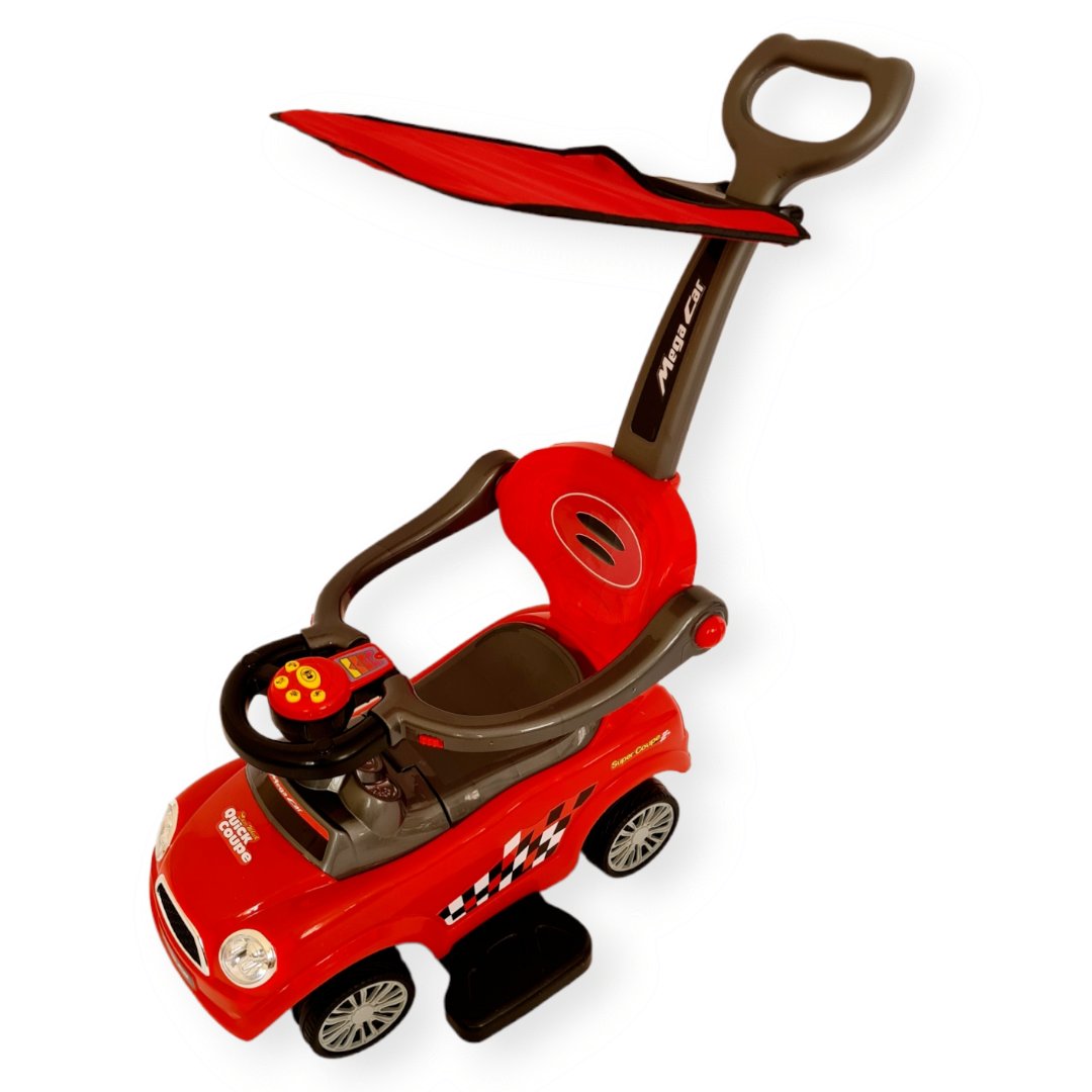 Pojazd jeździk dziecięcy autko 3w1 model323 z daszkiem Czerwony