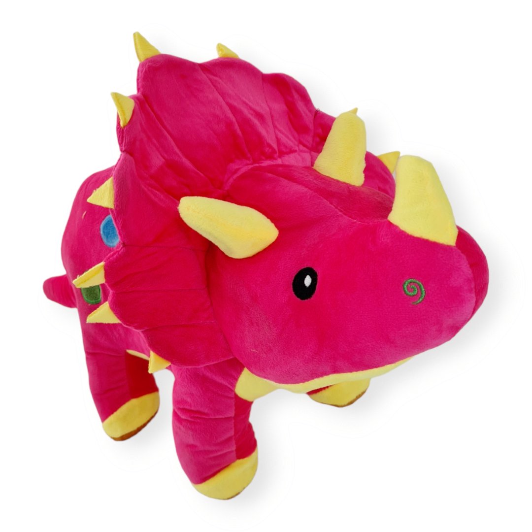 Poduszka Dinozaur Pluszowy Zabawka Pluszowa Triceratops Różowy