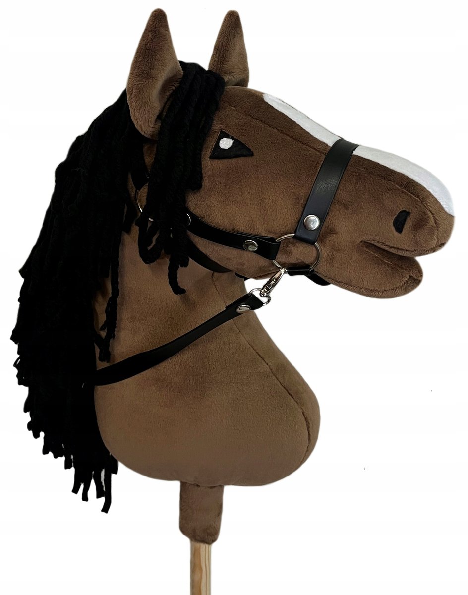 HOBBY HORSE A3, KOŃ NA KIJU - BRĄZOWY + OGŁOWIE GRATIS
