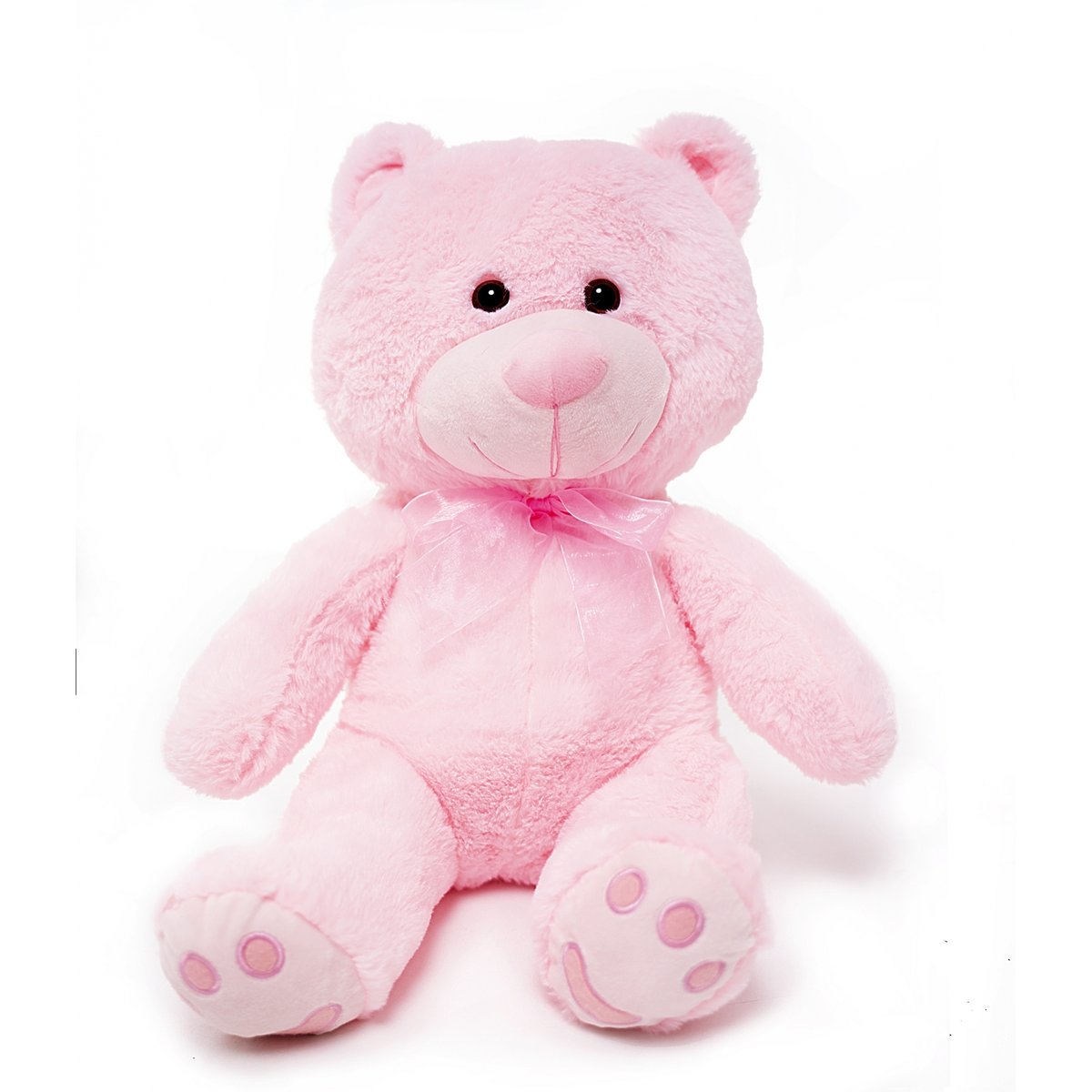 Miękka przytulanka klasyczny pluszowy miś różowy ze wstążką pierwszy misio