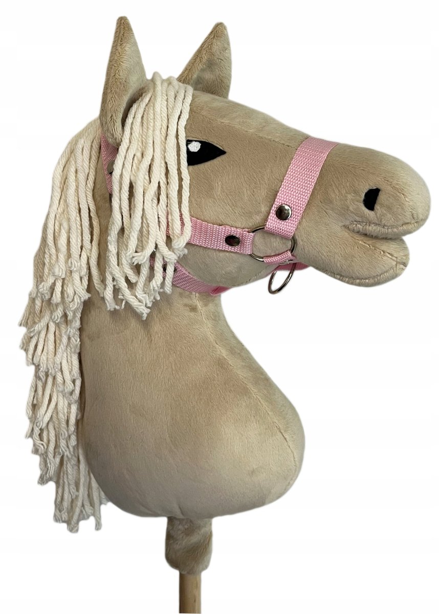 HOBBY HORSE A3, KOŃ NA KIJU - BEŻOWY + KANTAR + GRATIS