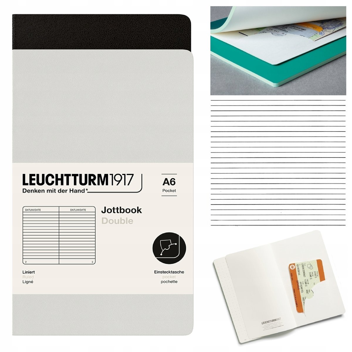 LEUCHTTURM1917 Notatnik Notes A6 Linia Jottbook zeszyt w linię DWUPAK