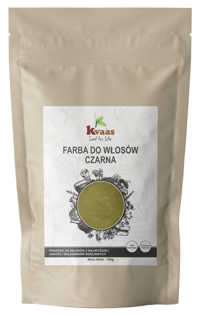 KVAAS FARBA HENNA DO WŁOSÓW CZARNA 100g