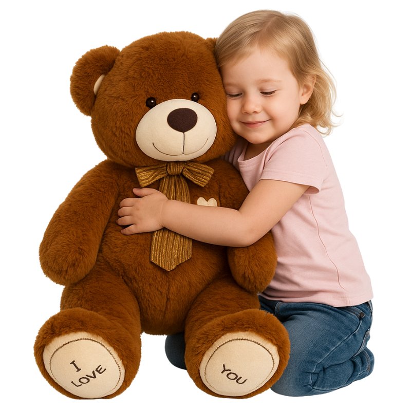 Duży Miś Pluszowy 80 Cm Brązowy Z Kokardą I Love You Przytulanka Prezent