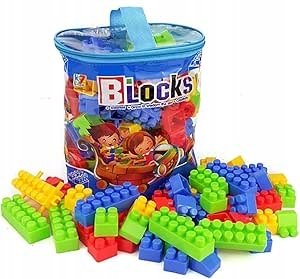 Plastikowe klocki konstrukcyjne, patyczki, gra matematyczna do liczenia