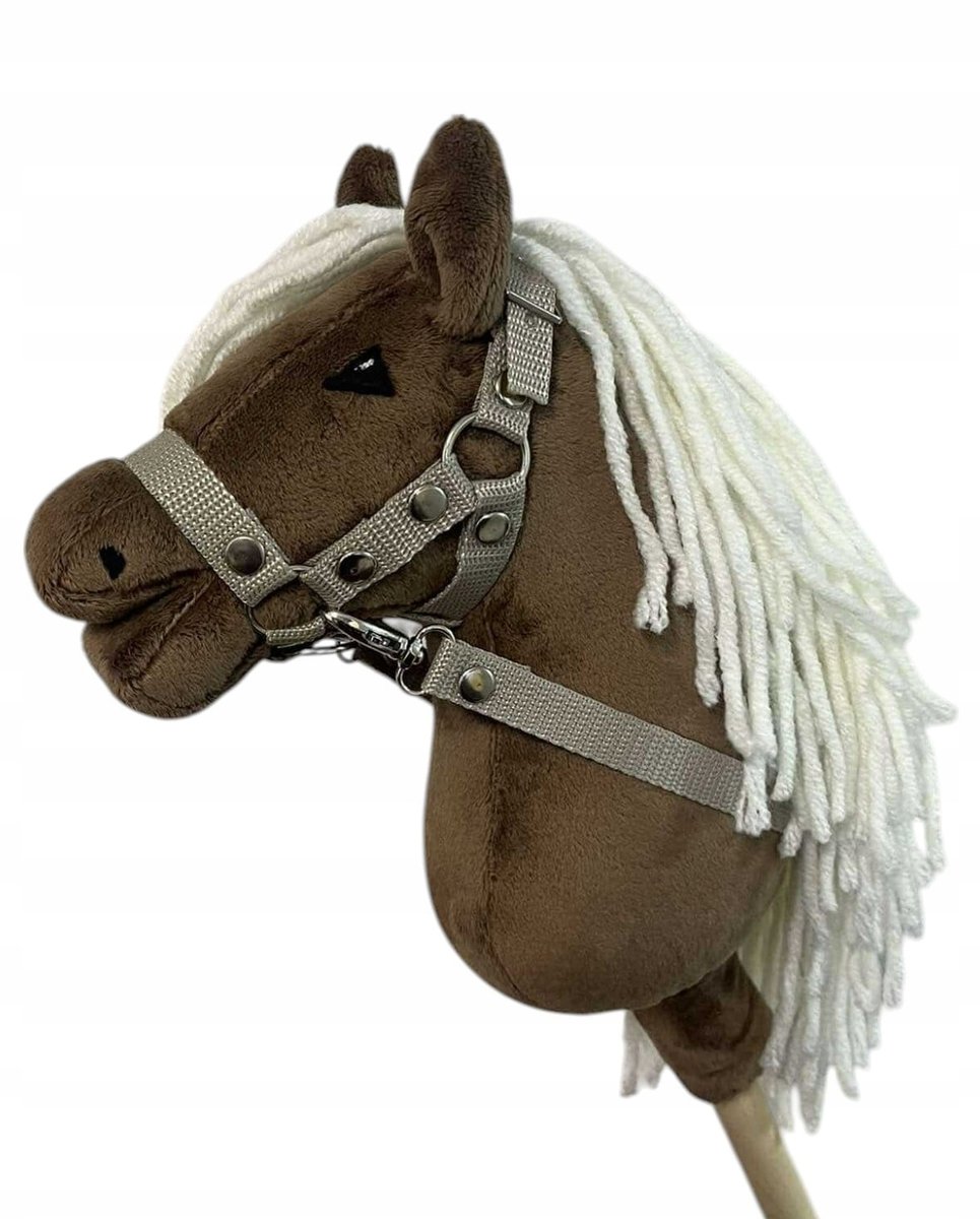ZESTAW HOBBY HORSE A5, KOŃ NA KIJU - BRĄZOWY + KANTAR + WODZE