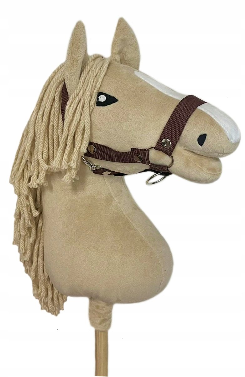 HOBBY HORSE A3, KOŃ NA KIJU - JASNOBEŻOWY + KANTAR + GRATIS