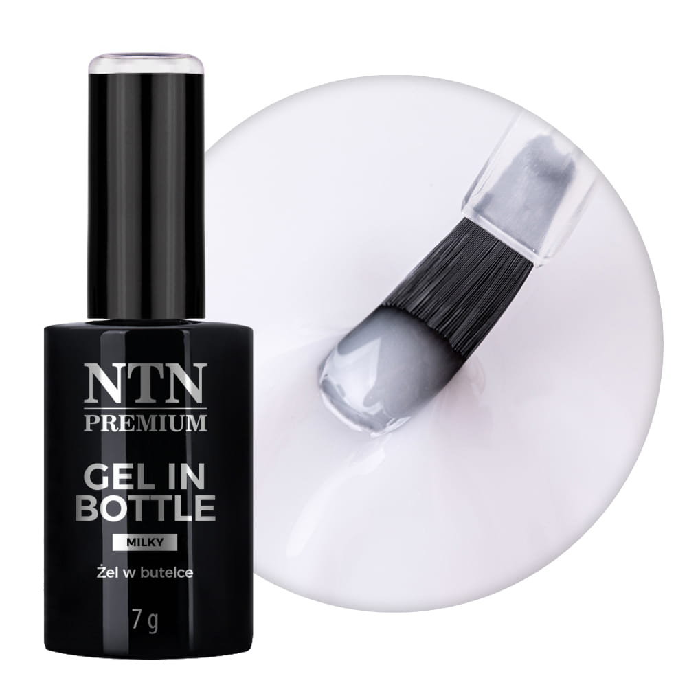 Żel do paznokci w butelce z pędzelkiem Gel in Bottle NTN Premium Milky 7g