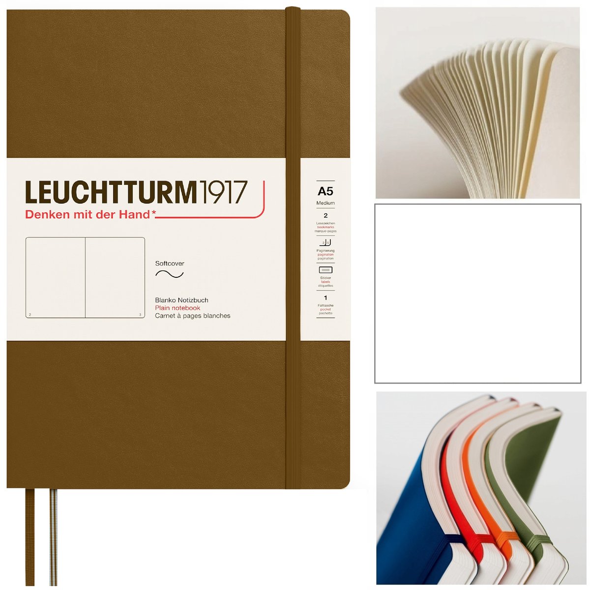 LEUCHTTURM1917 Notatnik Notes Medium A5 Gładki miękka oprawa szkicownik