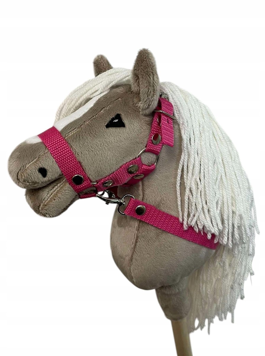 ZESTAW HOBBY HORSE A5, KOŃ NA KIJU - BEŻOWY + KANTAR + WODZE